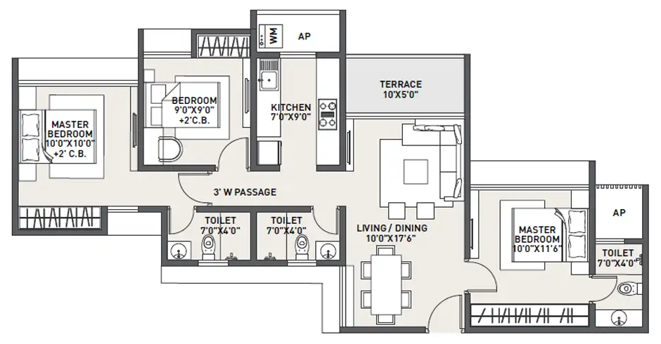 Raunak Adharwadi Floor Plan